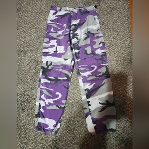 Camouflage Cargo Pants - Purple and Gray